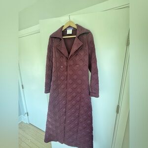Ralph Lauren Purple Label Quilted Long Coat in Mauve Plum